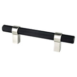 Berenson 5061-455BPN-P matte black and brushed nickel square cabinet pull