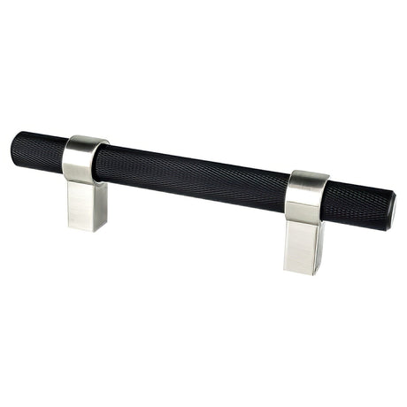 Berenson 5061-455BPN-P matte black and brushed nickel square cabinet pull