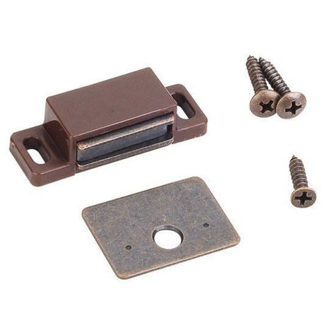 Hardware Resources 50632 15 lb Brown Single Magnetic Catch with Bronze Strike and Screws