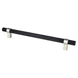 Berenson 5064-455BPN-P matte black and brushed nickel bar cabinet pull