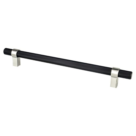 Berenson 5064-455BPN-P matte black and brushed nickel bar cabinet pull