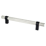 Berenson 5069-4BPN55-P brushed nickel / matte black bar cabinet pull