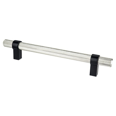 Berenson 5069-4BPN55-P brushed nickel / matte black bar cabinet pull