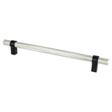 Berenson 5070-4BPN55-P brushed nickel and matte black bar cabinet pull
