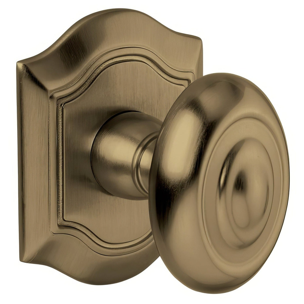 Baldwin 5077050MR satin brass and black dummy door knob