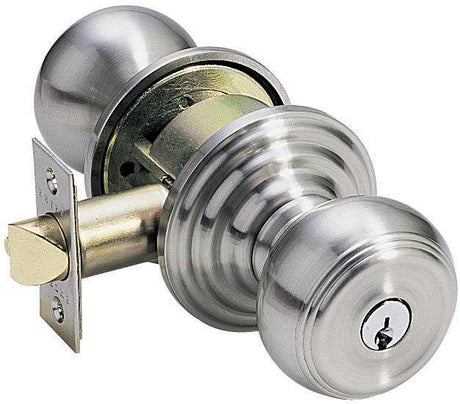 Emtek 5100WUS26 Waverly Knob 2-3/8" and 2-3/4" Backset Keyed Entry with Regular Rose for 1-3/8" to 2-1/16" Door Polished Chrome Finish