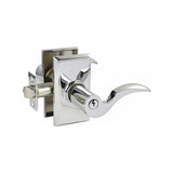 Emtek 5100CUS26LH polished chrome keyed entry door lever