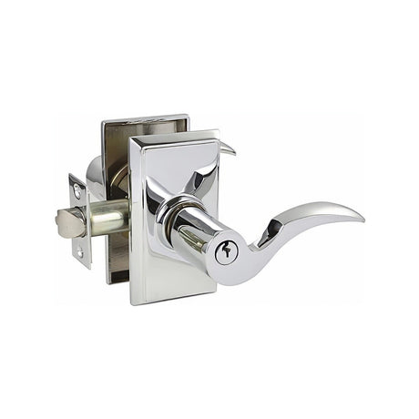 Emtek 5100CUS26LH keyed entry keyed entry door lever in satin stainless, additional view