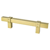 Berenson 5103-4MDB-P modern brushed gold square cabinet pull