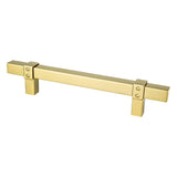 Berenson 5104-4MDB-P modern brushed gold square cabinet pull