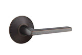 Emtek Lever Right Hand 2-3/8" Backset Passage with Modern Rose for 1-1/4" to 2" Door in Oil Rubbed Bronze