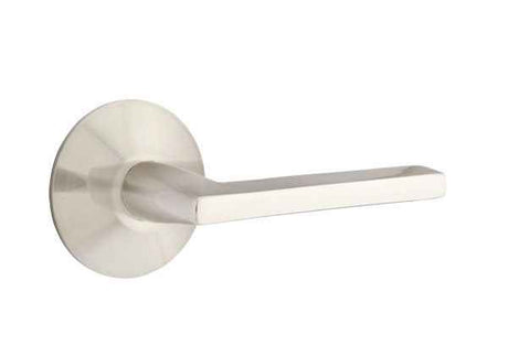 Emtek Lever Right Hand 2-3/8" Backset Passage with Modern Rose for 1-1/4" to 2" Door in Satin Nickel