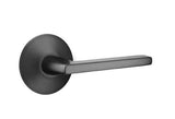 Emtek Lever Right Hand 2-3/8" Backset Passage with Modern Rose for 1-1/4" to 2" Door in Flat Black