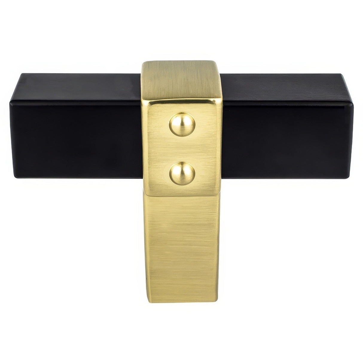Berenson 5108-455MDB-P matte black and modern brushed gold t shaped cabinet knob