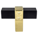 Berenson 5108-455MDB-P matte black and modern brushed gold t shaped cabinet knob