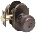 Emtek Knob 2-3/8" and 2-3/4" Backset Keyed Entry with # 8 Rose for 1-3/8" to 2-1/16" Door - Reversible in Oil Rubbed Bronze