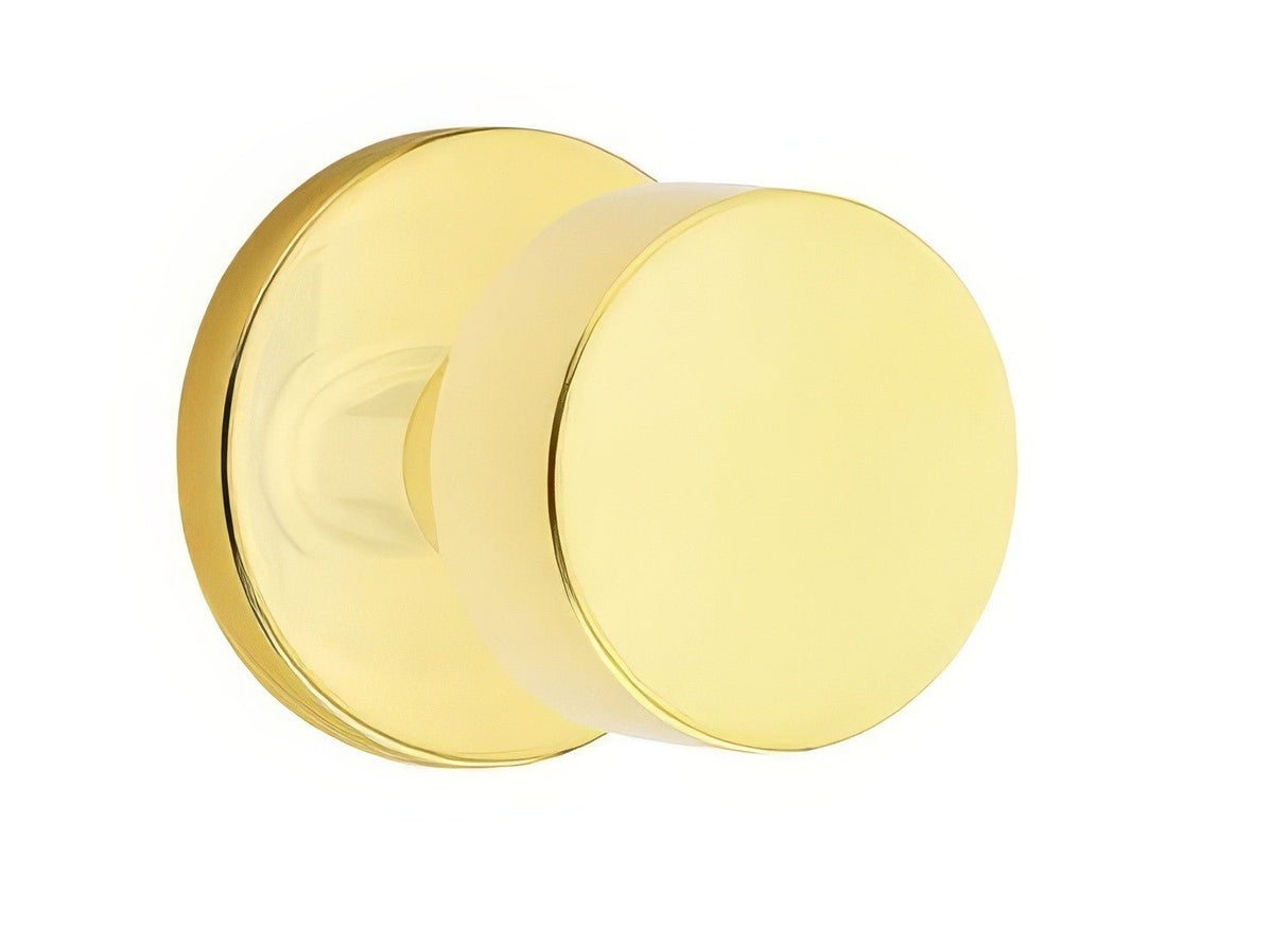 Emtek 5109ROUUS3NL unlacquered brass passage door knob