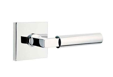 Emtek Lever Left Hand 2-3/8" Backset Passage with Square Rose for 1-1/4" to 2" Door in Polished Chrome