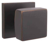 Emtek Knob 2-3/8" Backset Passage with Square Rose for 1-1/4" to 2" Door - Reversible in Oil Rubbed Bronze