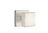 Emtek Knob 2-3/8" Backset Passage with Square Rose for 1-1/4" to 2" Door - Reversible in Satin Nickel