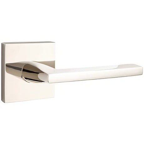 Emtek 5110FRLUS14RH polished nickel lifetime passage door lever
