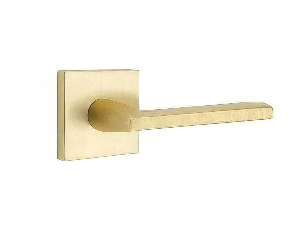 Emtek 5110HLOUS4LH satin brass passage door lever