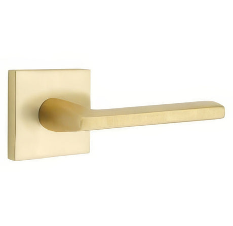 Emtek 5110HLOUS4RH satin brass passage door lever