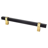 Berenson 5111-455MDB-P matte black and modern brushed gold square cabinet pull