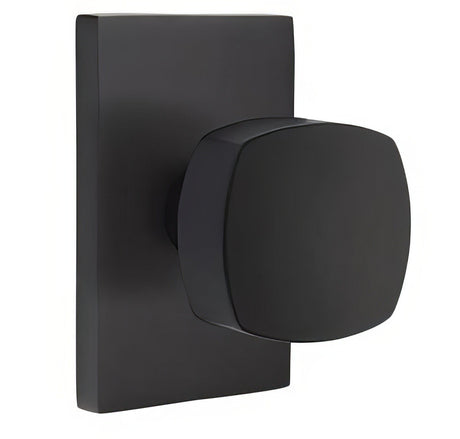 Emtek 5112FRKUS19 flat black passage door knob