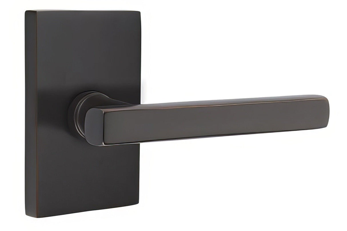 Emtek 5112FRLUS10BLH oil rubbed bronze passage door lever