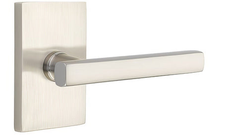 Emtek 5112FRLUS15LH satin nickel passage door lever