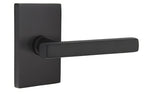 Emtek 5112FRLUS19LH flat black passage door lever