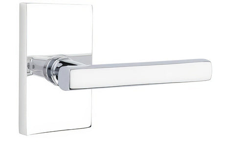 Emtek 5112FRLUS26LH polished chrome passage door lever