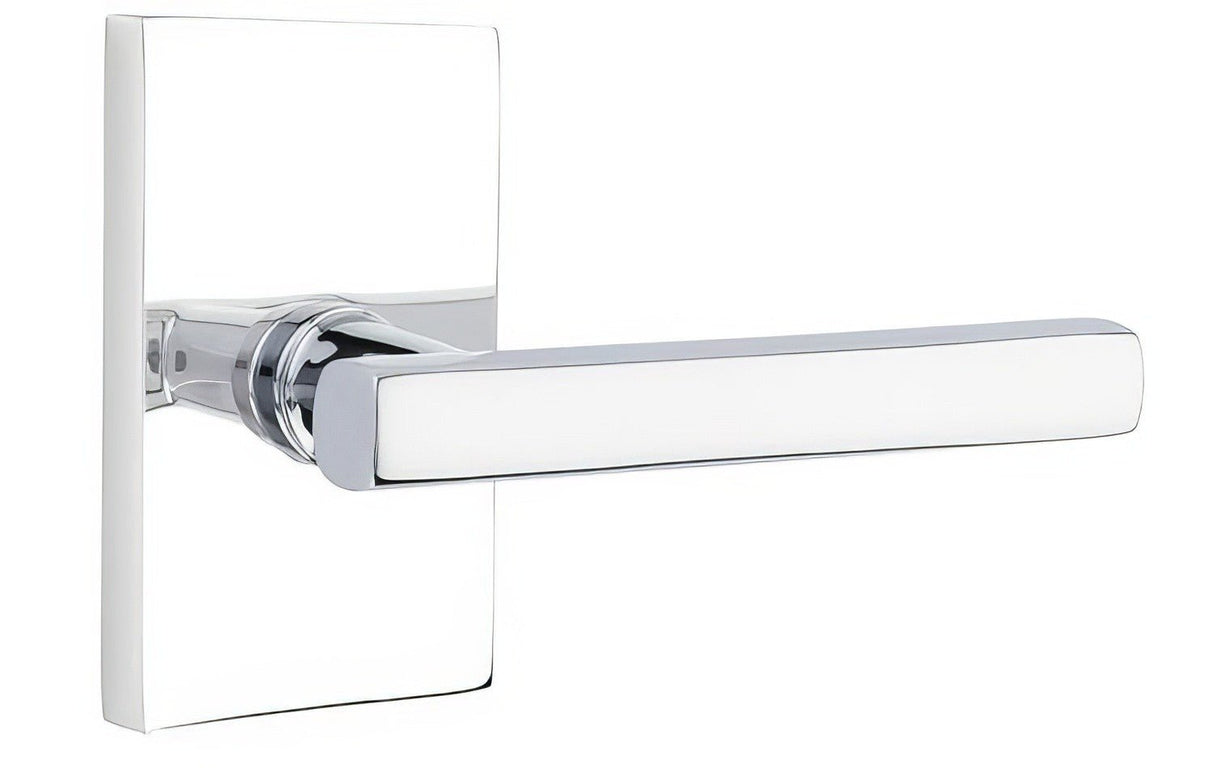Emtek 5112FRLUS26LH polished chrome passage door lever