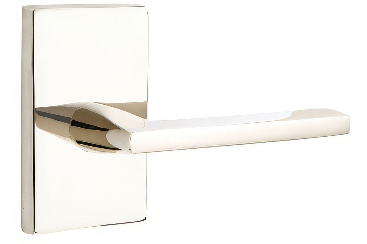 Emtek 5112HLOUS14LH polished nickel lifetime passage door lever