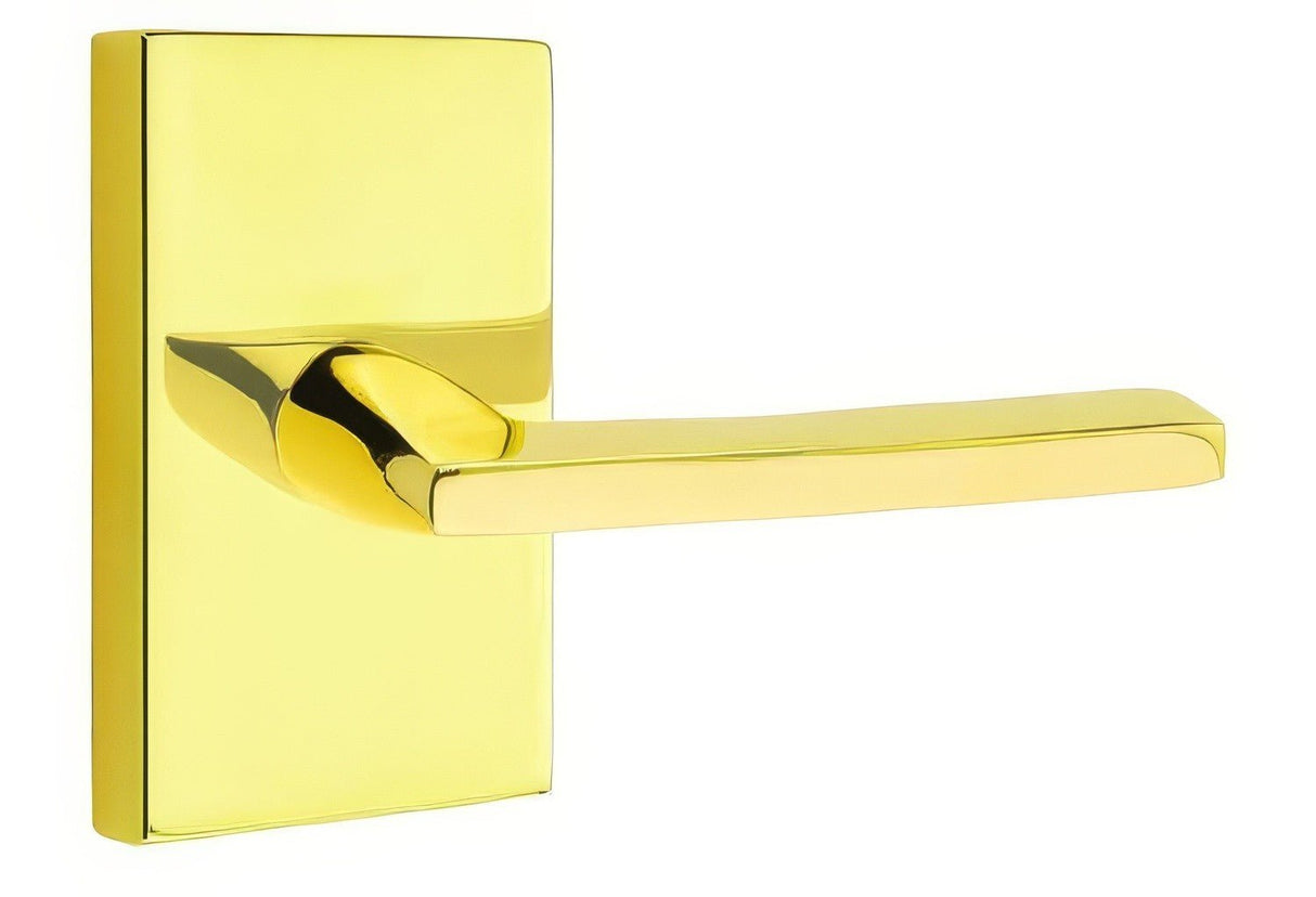 Emtek 5112HLOUS3NLRH unlacquered brass passage door lever