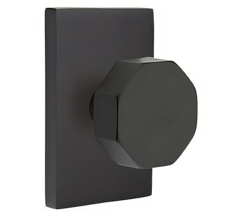 Emtek 5112OCTUS19 flat black passage door knob