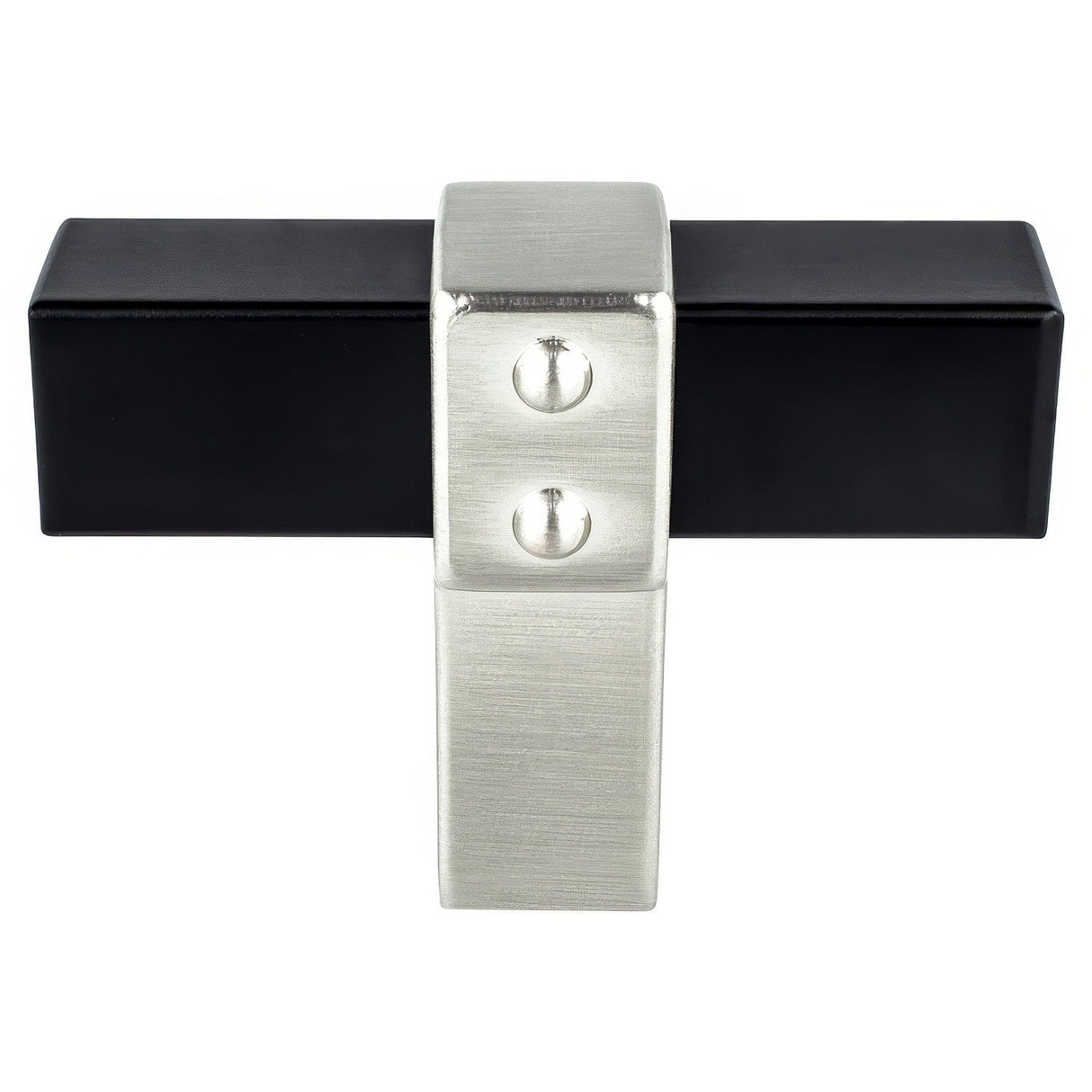 Berenson 5114-455BPN-P matte black and brushed nickel t shaped cabinet knob