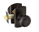 Emtek 5114WCFB flat black bronze keyed entry door knob