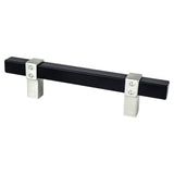 Berenson 5115-455BPN-P matte black and brushed nickel square cabinet pull