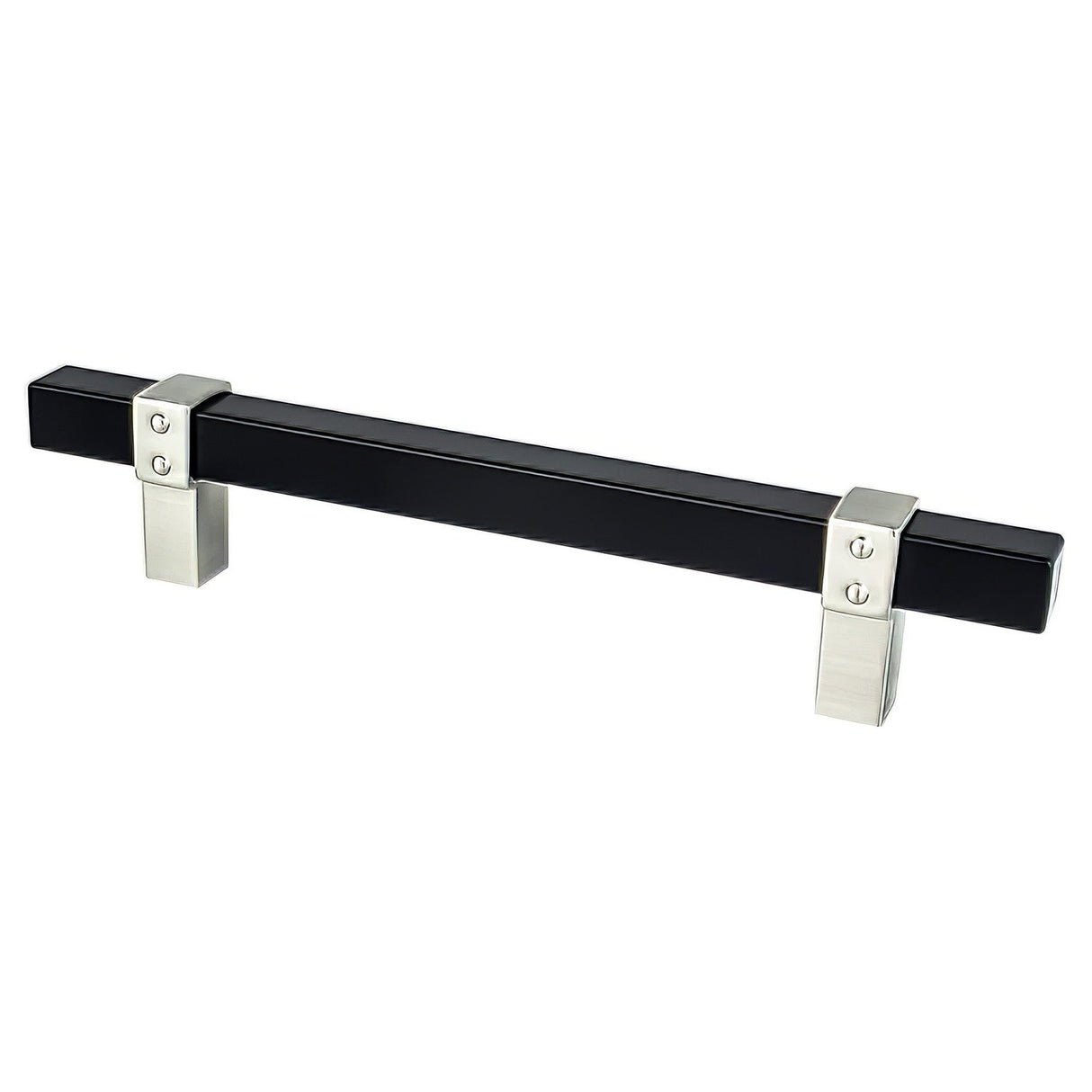Berenson 5116-455BPN-P matte black and brushed nickel square cabinet pull