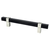 Berenson 5116-455BPN-P matte black and brushed nickel square cabinet pull
