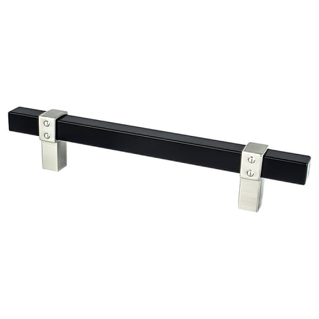 Berenson 5116-455BPN-P matte black and brushed nickel square cabinet pull