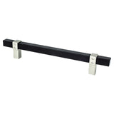 Berenson 5117-455BPN-P matte black and brushed nickel square cabinet pull