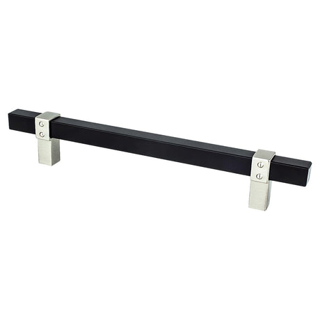 Berenson 5117-455BPN-P matte black and brushed nickel square cabinet pull
