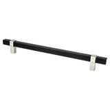 Berenson 5118-455BPN-P matte black and brushed nickel square cabinet pull