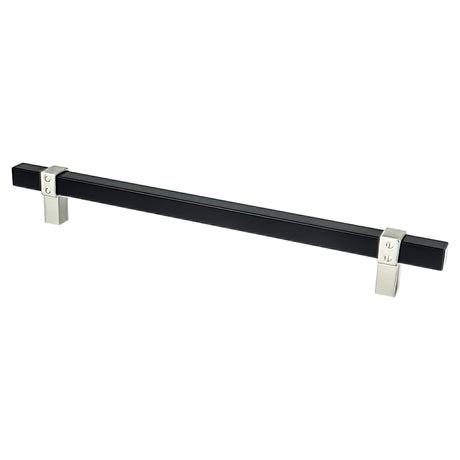 Berenson 5118-455BPN-P matte black and brushed nickel square cabinet pull