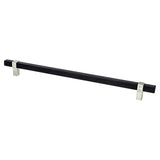Berenson 5119-455BPN-P matte black and brushed nickel square cabinet pull