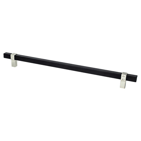 Berenson 5119-455BPN-P matte black and brushed nickel square cabinet pull