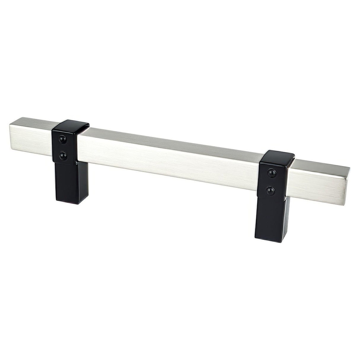 Berenson 5121-4BPN55-P brushed nickel and matte black square cabinet pull